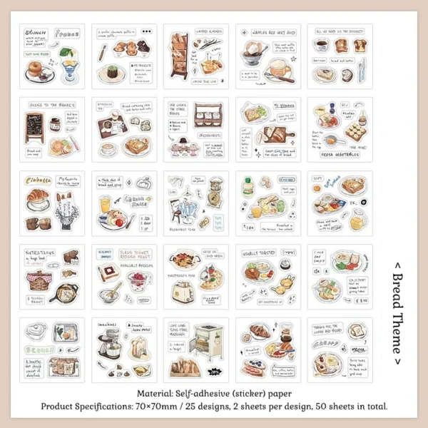 Self adhesive (sticker) paper-Bread Theme