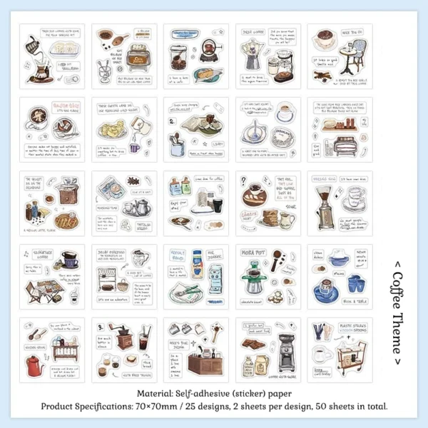 Self adhesive (sticker) paper-Coffee Theme