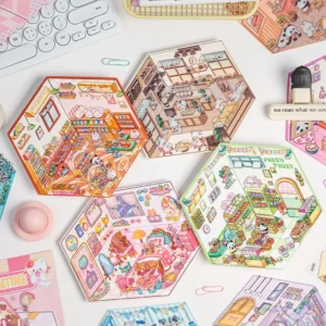 BubblyCuddle 3D Scene Art 3.1 Series: Small-Scale 3D Miniature Sticker Scenes | Stress Relief & Scene Setting Decals